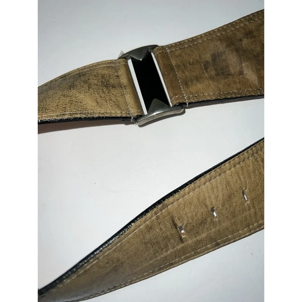 VTG Streets Ahead Leather Silver Black Brown Belt Small 30